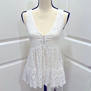 American Eagle Eyelet Tunic Tank